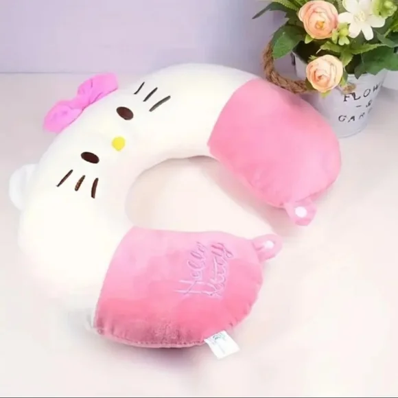 🐎NEW! Hello Kitty Pink and White Travel Neck Pillow - Picture 3 of 3